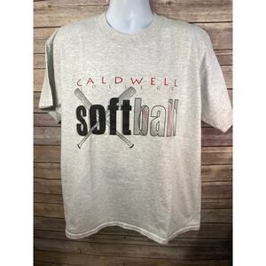 Vintage Y2K Caldwell College Softball T Shirt Size XL Gray